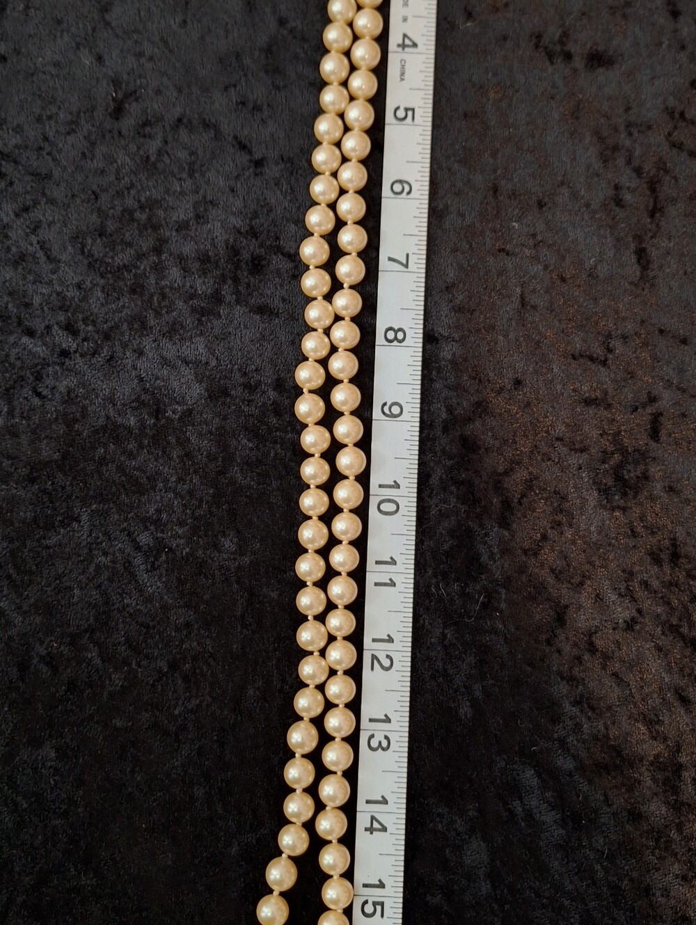 Vintage Carolee Double Strand Faux Pearl Necklace 17" Cream Ivory full rounded - Picture 5 of 5